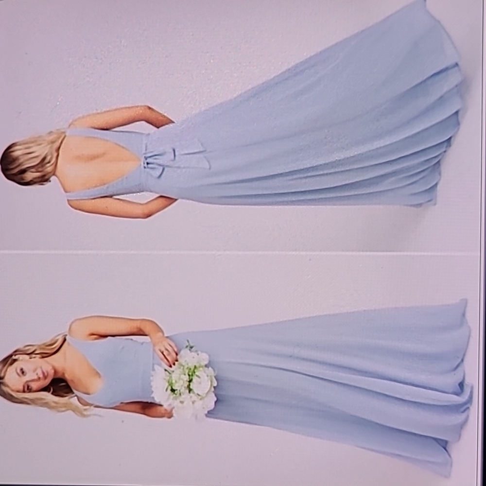 Show Me Your Mumu Jenn Maxi Dress Prom Formal Wedding Engamet Chic Blue Chiffon